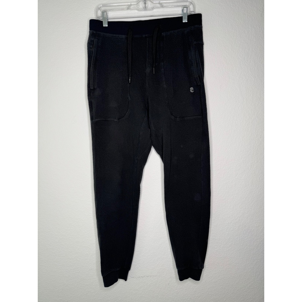 Born Primitive Men Charcoal Black Textured Waffle Knit Joggers Sweatpants Size M